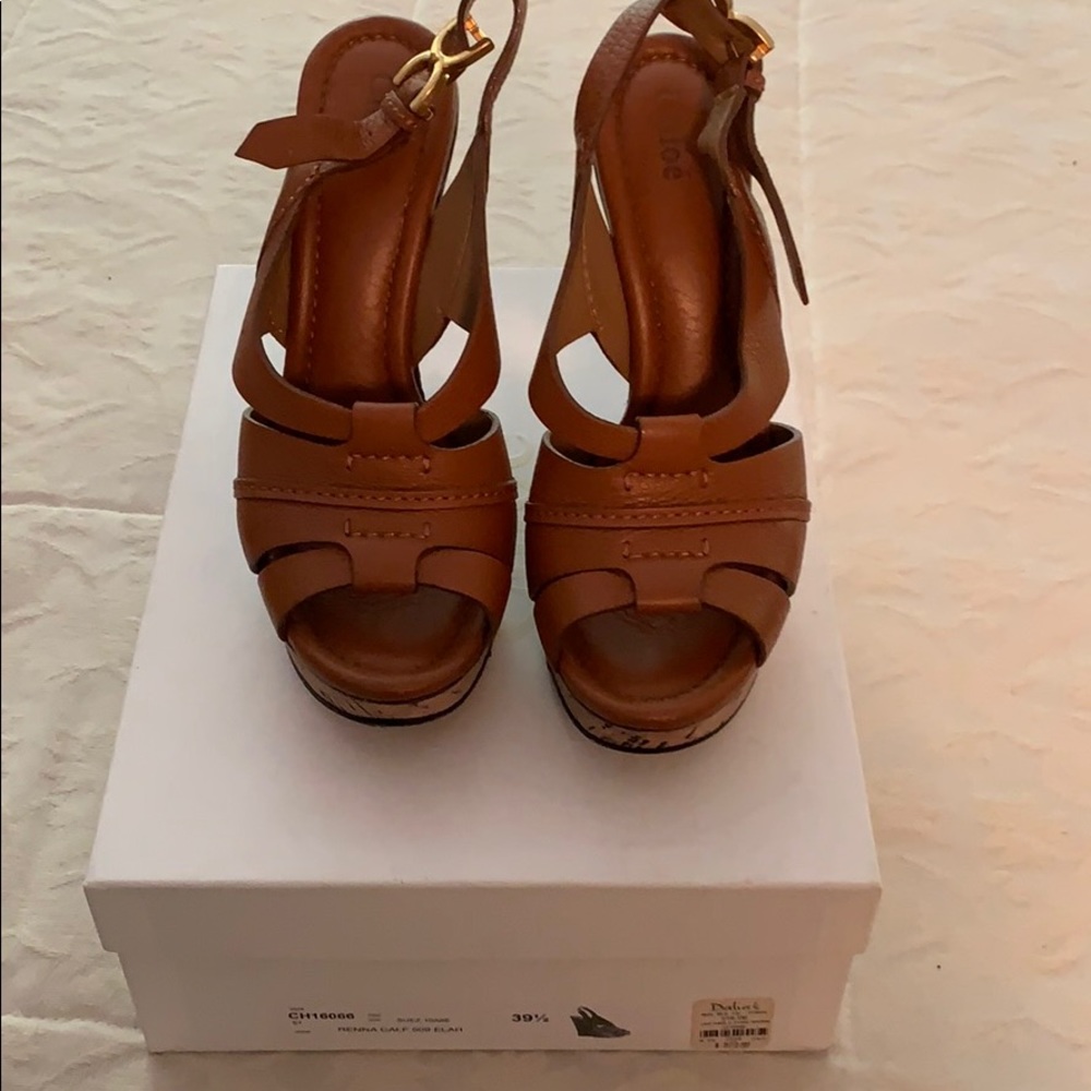 Chole Leather cork Wedge
